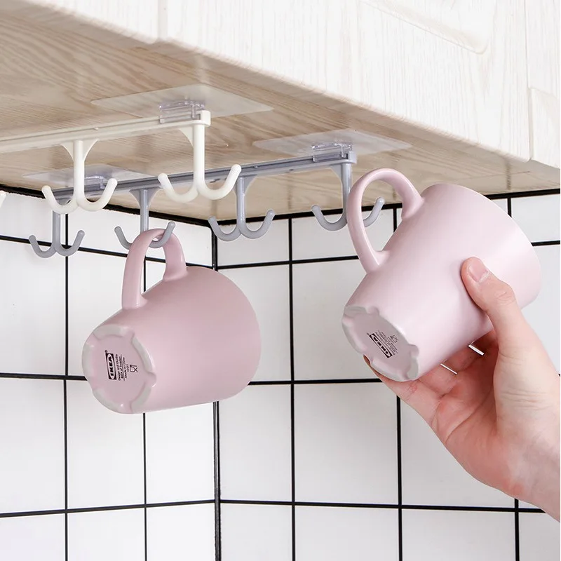 

Multifunctionele Punch Gratis Keuken Haak Supply Opslag Hanger Met 8 Haken Duurzaam Abs Winkel Soep Lepels Sterke Lijm Cozinha