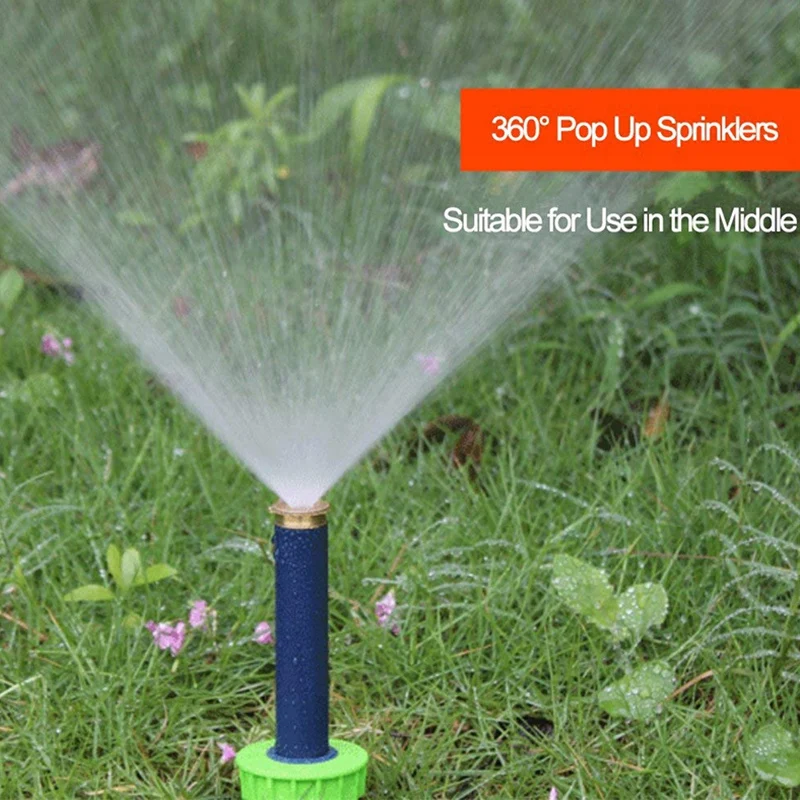 

10 cm Pop-Up Sprinkler for Pop-Up Irrigation Sprinklers for Lawns, Patios, Gardens, Flower Beds - 5 Packs (4x 360-Degree Sprinkl