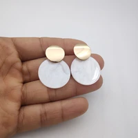 round acrylic dangle earrings for women fashion jewelry 2021 metal accessories pendant earrings wholesale