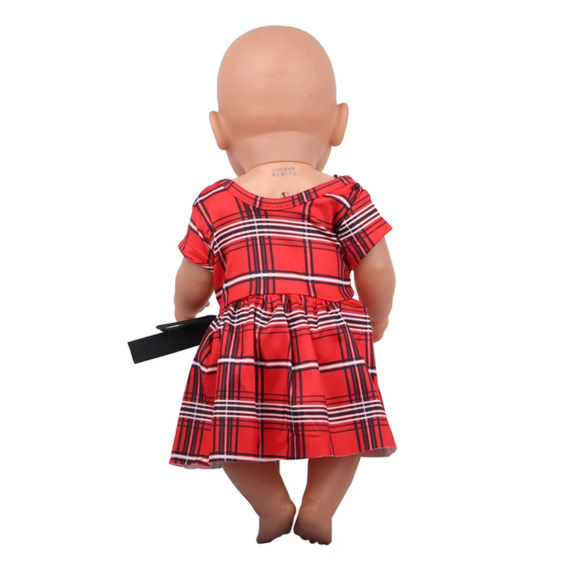 Новинка 2021 платье с бантом в красную клетку подходит для кукол-новорожденных 43 см