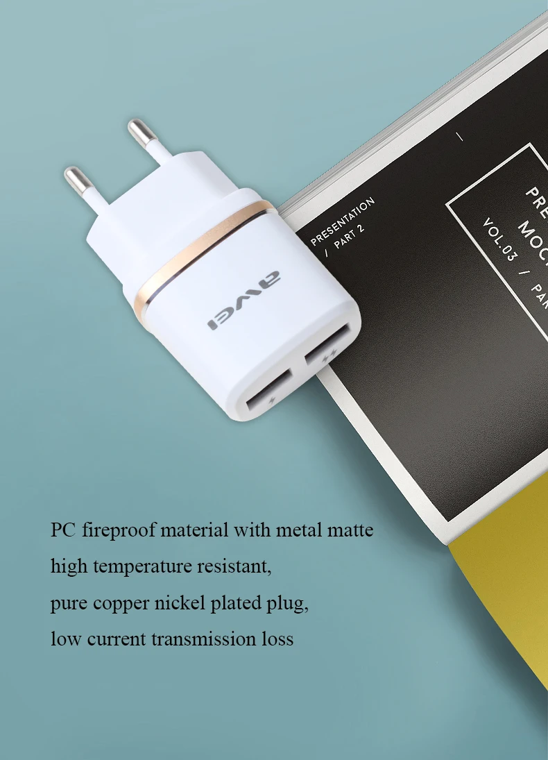 Awei C-930, двойной USB, универсальный AC110-240V для быстрой зарядки, для iphone 7, 8, huawei, разъем для телефона, быстрая зарядка, зарядное устройство для samsung S8, S9