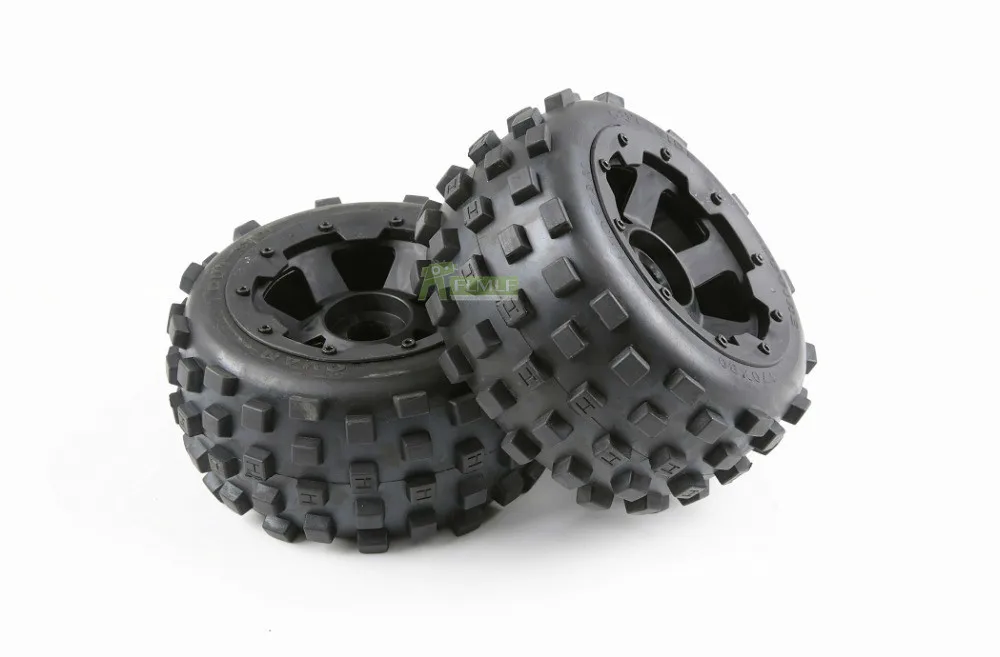 Piezas de coche RC 5B, juego de neum&aacute;ticos de perilla trasera con nuevo buje apto para HPI ROVAN KM BAJA 5B 1/5-0