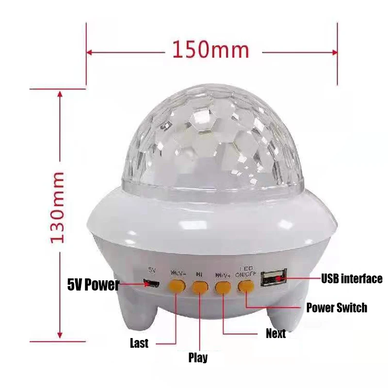 

Disco LED Crystal Ball With Bluetooth Speaker Remote Control Chargeable Battery Good Use For Party Dj KTV Home Funny Birthday