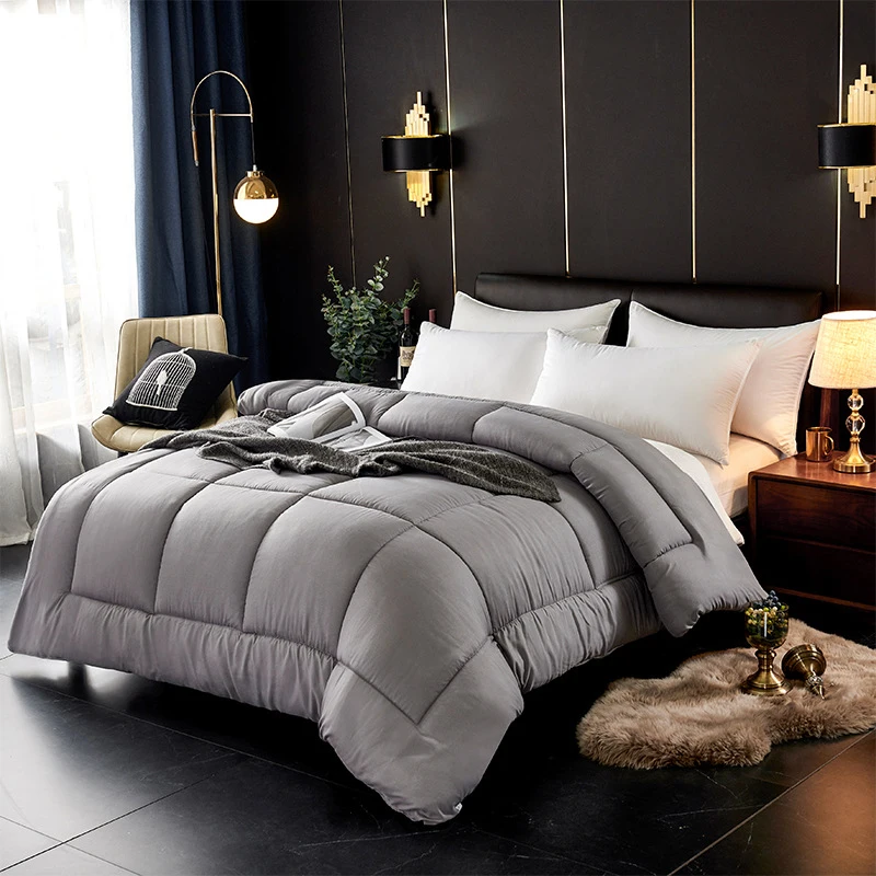 

Winter Quilt Queen Warm Comforter Solid Color Fluffy Comforter Core Skin-friendly Soft Twin Quilts For Home Thicken Cotton Quilt