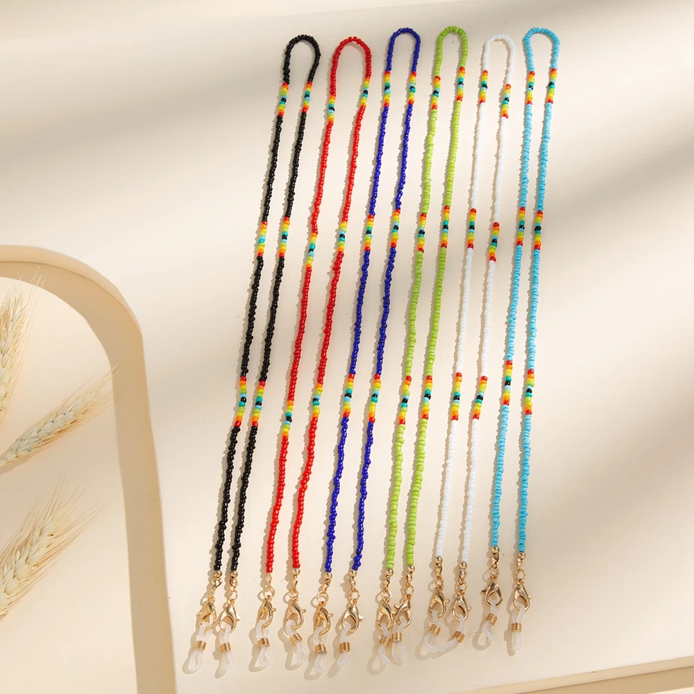 

6 Colors Fashion Reading Glasses Chain Retro Beads Eyeglass Sunglasses Spectacle Cord Neck Strap String Mask Chain Eyewear