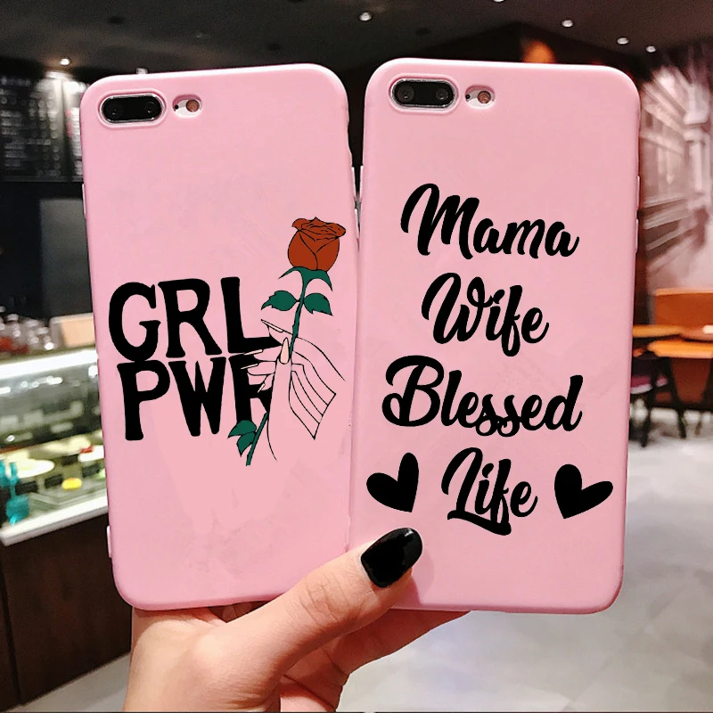Чехлы с надписью Мама и жена для iPhone 11 Pro Max мягкий чехол конфетного цвета
