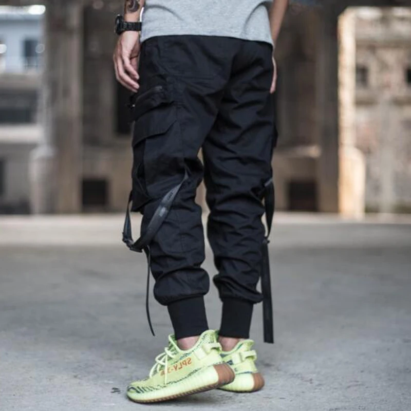 

2020 Men Multi-pocket Harem Pants Trousers Men Streetwear Punk Cargo Pant Hip Hop Casual Trousers Joggers Hombre