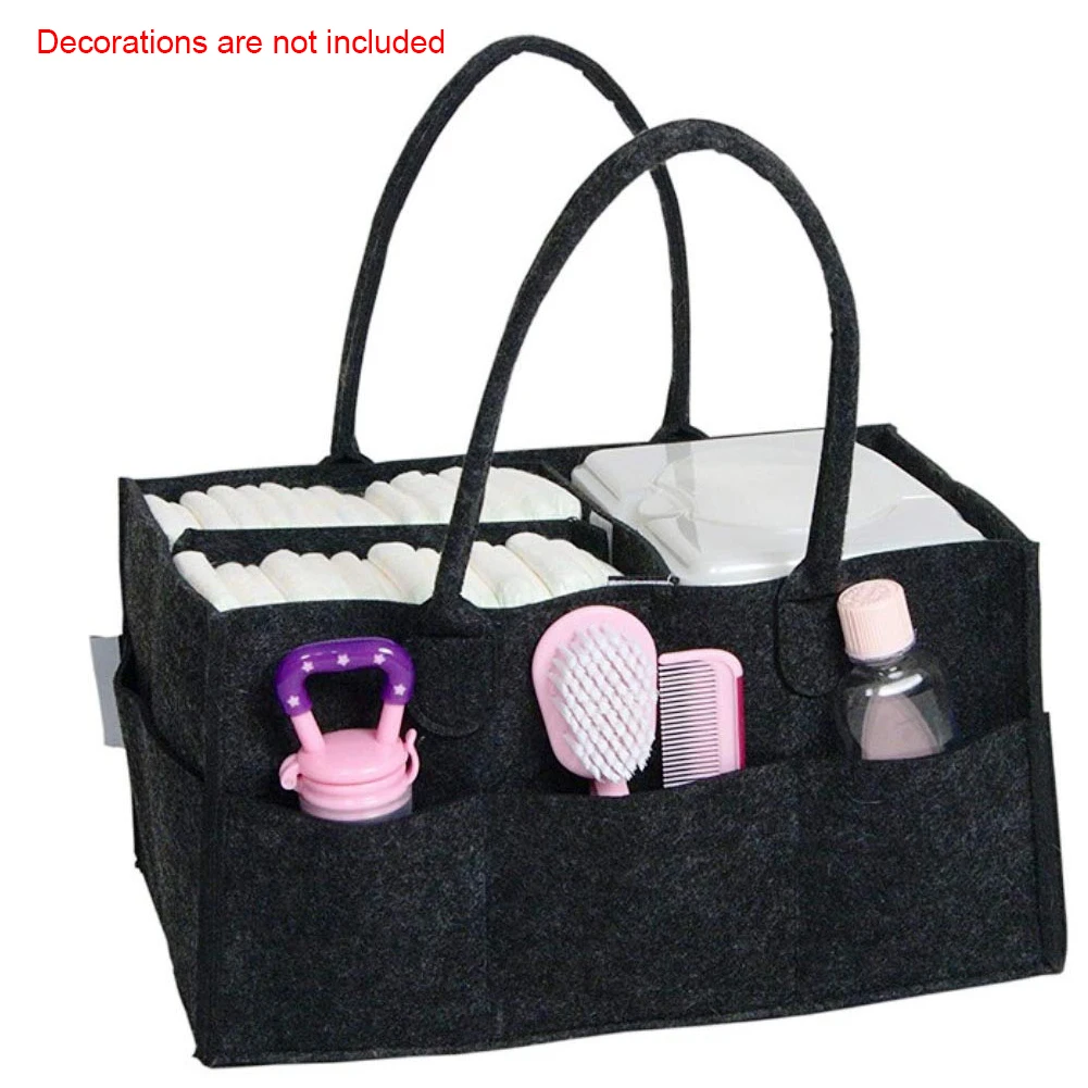 

Tote Travel Shopping Felt Diaper Bag Large Capacity With Handle Portable Camping Multi Pocket Basket Organizer Storage Baby