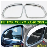 chrome door rearview mirror rain eyebrow deflector blades weatherstrip shield shade cover trim fit for volvo xc40 2018 2022