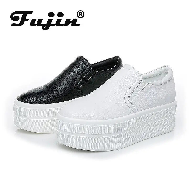 

Fujin Genuine Height Increased Super High Heel Platform Women Ankle Boots Wedge Platform Female High Heel Increasing Shoes Women