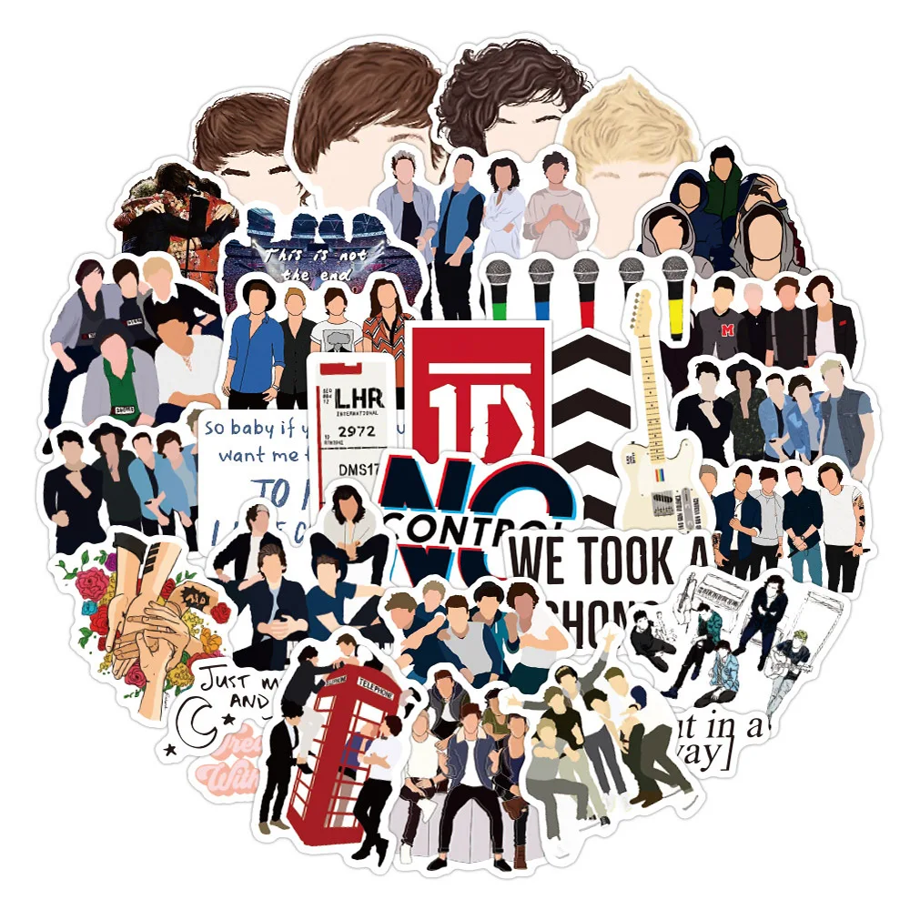 

10/30/50pcs Cool British Singer One Direction Graffiti Stickers Skateboard Laptop Car Guitar Motorcycle Phone Waterproof Sticker