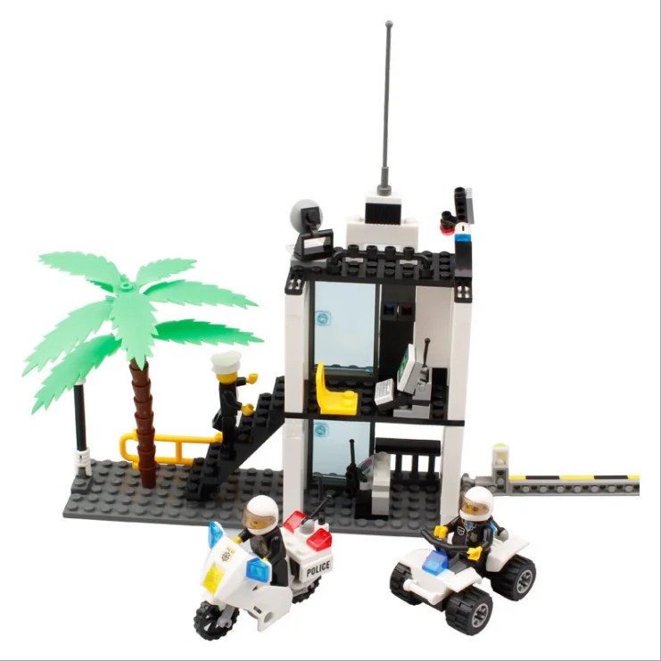 

Police Station Center Model Blocks City DIY Construction Building Blocks Educational Toys Technic Bricks For Children Kid Gift