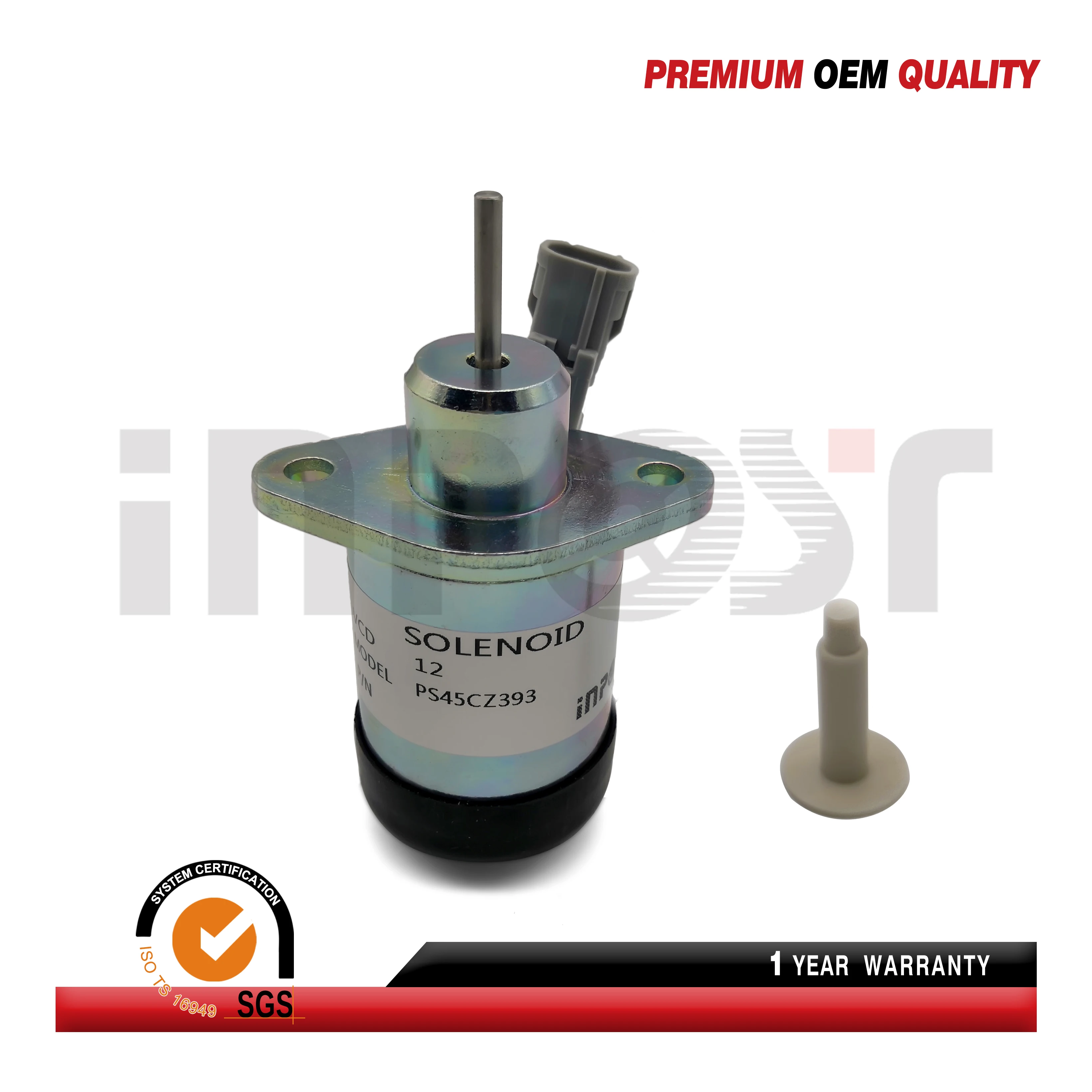 

Fuel Shutdown Solenoid 12V 1E369-60011 PS45CZ393 For Kubota V2607 V3307