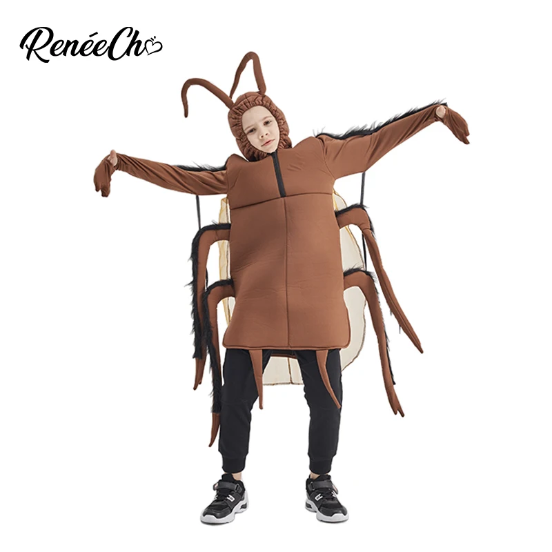 Reneecho Kids Cockroach Costume Halloween For Boys Insect Cosplay Funny Animal Purim |