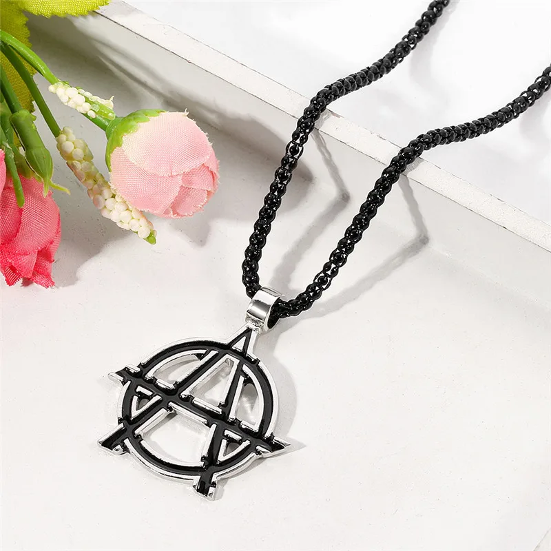 Винтажная подвеска в виде символа анархии черного цвета Мужская для мальчиков