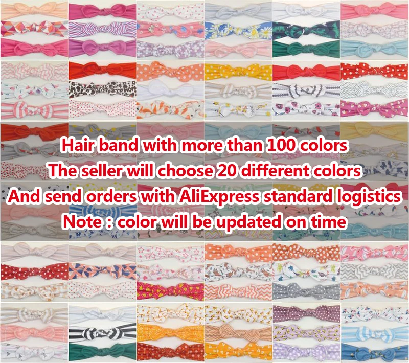 20 шт./лот повязка на голову для маленьких девочек аксессуары волос хлопковые