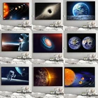 Картина на холсте, постеры с изображением космоса, звезд, астронавта, планеты, дыр, Вселенная, земля, метеорит, Настенная картина для домашнего декора