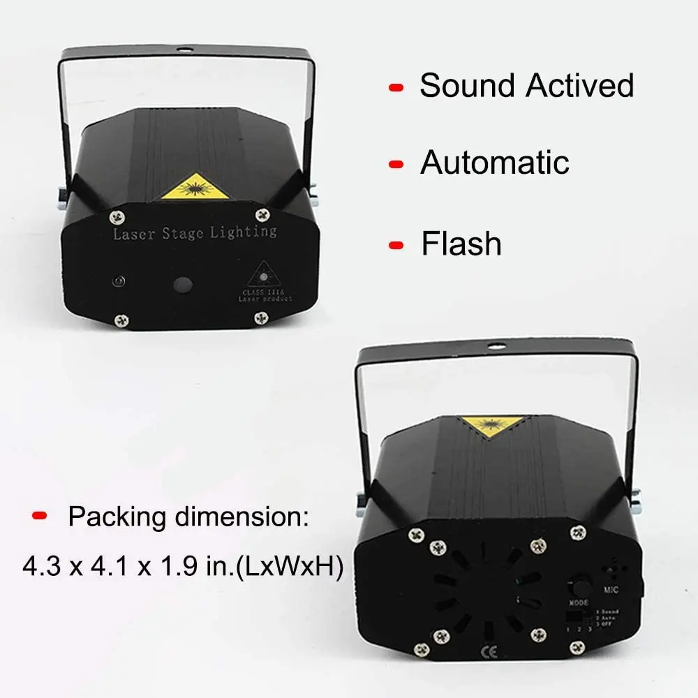 Мини-проектор со звездами и небом лазерный проектор с активацией звуком красный