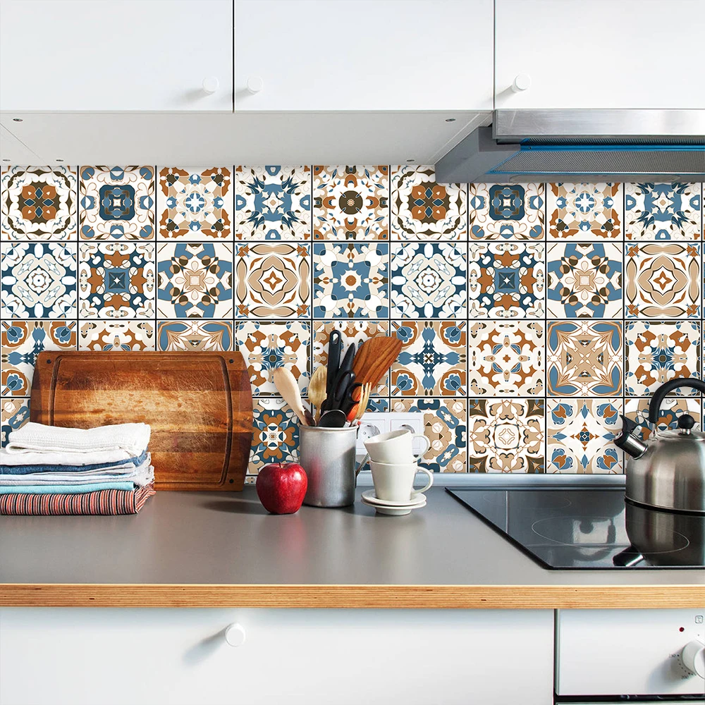 10/15/20 см Ретро узор плитка лестница наклейка ванная кухня Backsplash Декор водостойкая