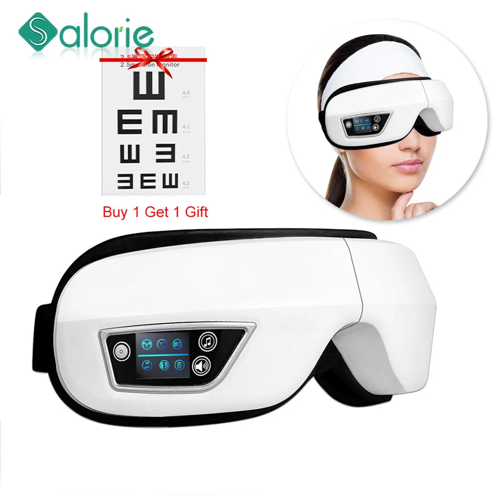 Электрический Вибрационный Bluetooth массажер для глаз горячий компресс терапии