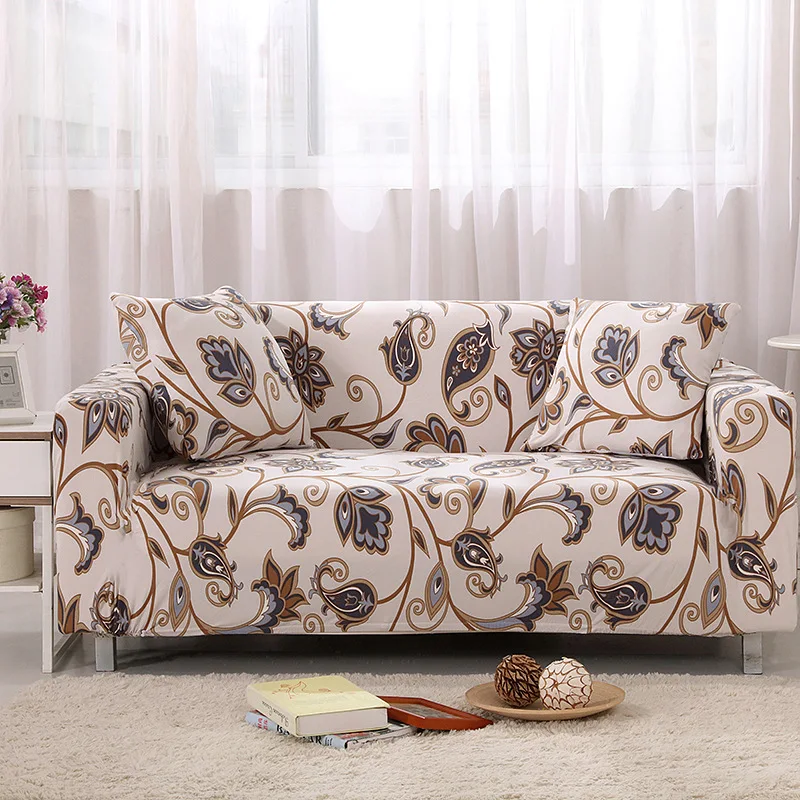 

Retro Flower Elastic Sofa Slipcovers Stretch Sofa Cover for Living Room Sectional Corner Chair Protector Couch 1/2/3/4 Seater