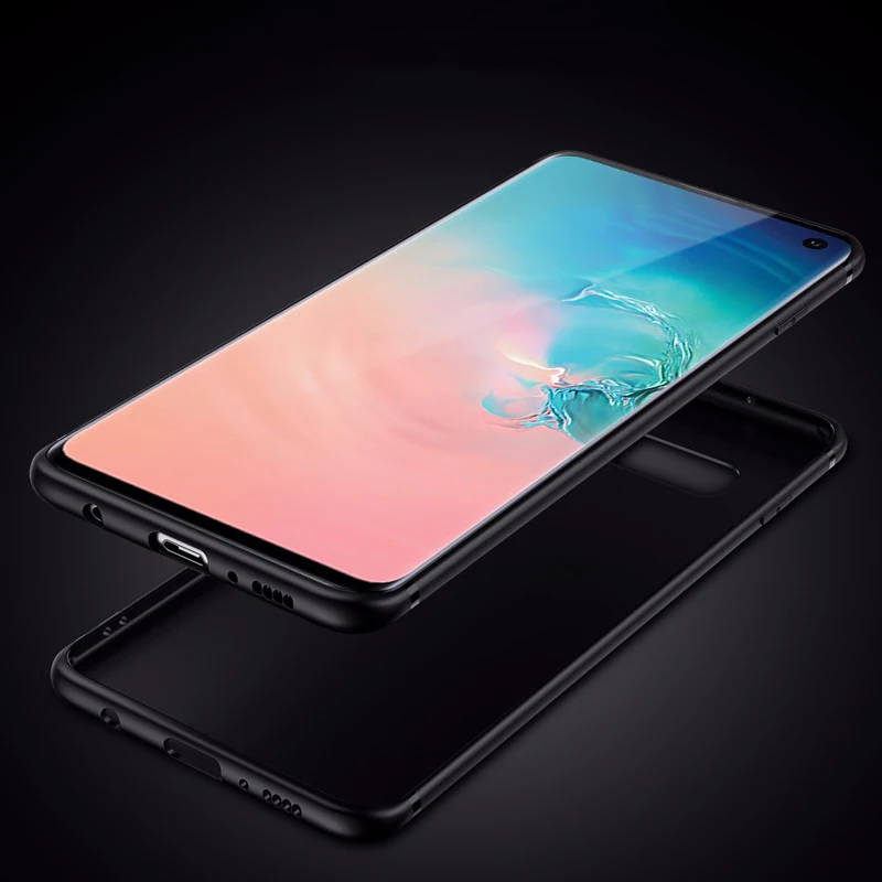 Матовый чехол для samsung s10 plus мягкий силиконовый ультратонкий защитный s10e черный