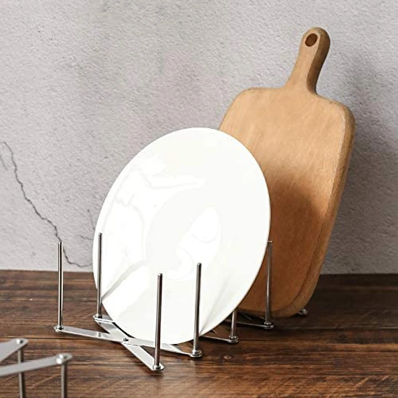 

2PCS Pot Lid Organizers, Dish Rack to Store Houseware, Plate Rack While Cooking, Kitchen Cabinet Pantry Pan