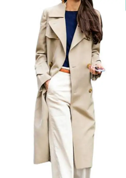 

S-6XL HOT / Spring/Autumn Women New Fashion Jacke Personalized Large size customizati Medium long large lapel trench coat