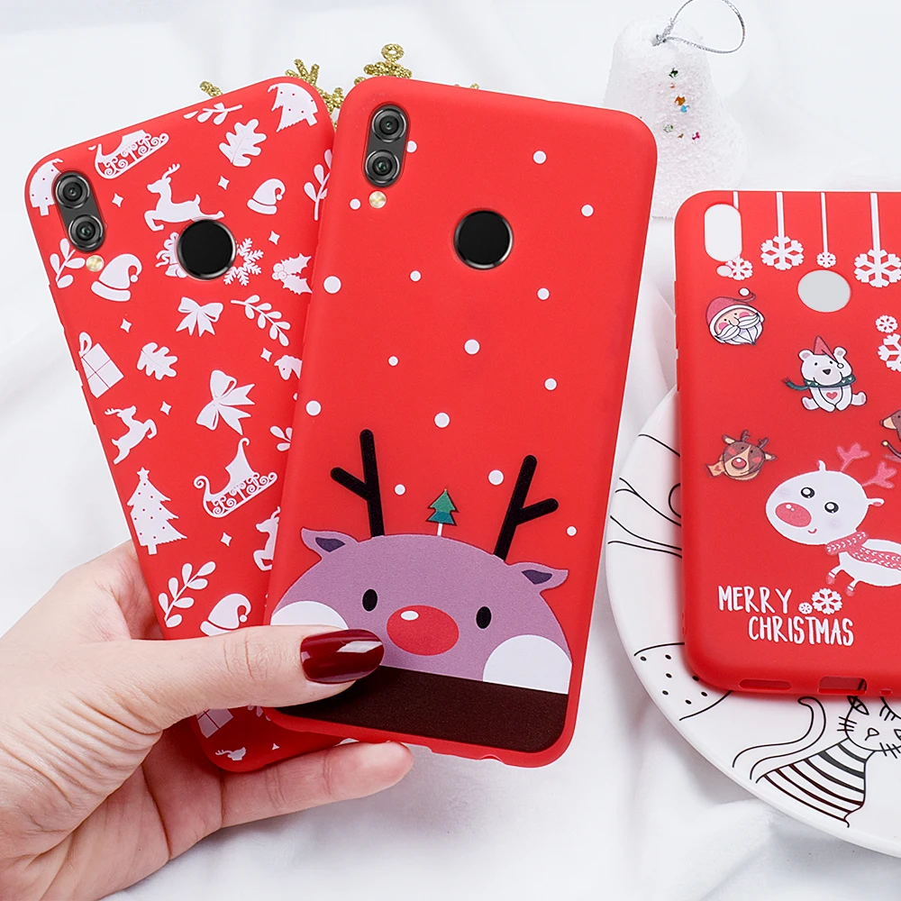 Cartoon Pattern Christmas Festive Santa Claus Case For Huawei Honor 8X 10 20 Lite 9X Pro P20 P30 Phone New Year Cover | Мобильные