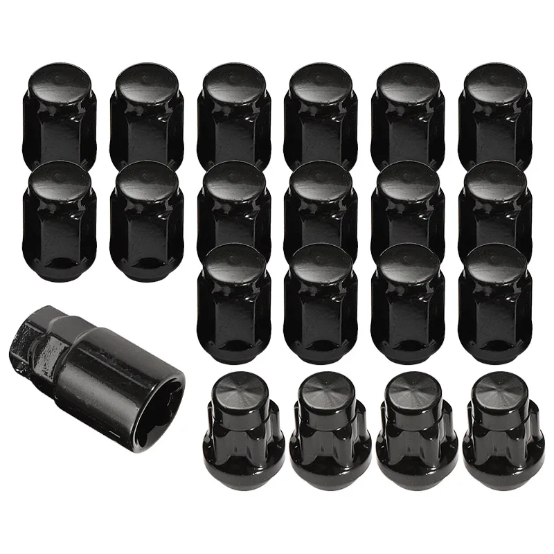 

21PCS M12 x 1.5mm 19mm Alloy Car Wheel Locking Nuts Blots Locker With Key Opposite Side 60 Degrees For Ford for Focus