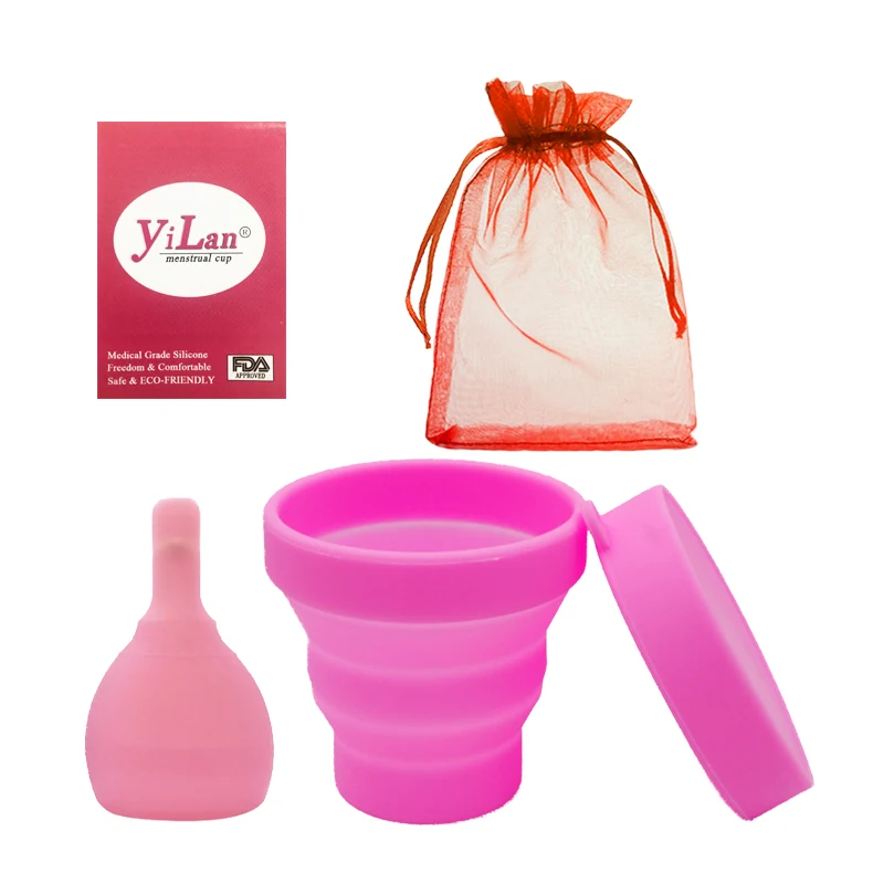 

Environmentally friendly medical silicone female menstrual cups Feminine hygiene menstrual reusable & folding disinfection cups