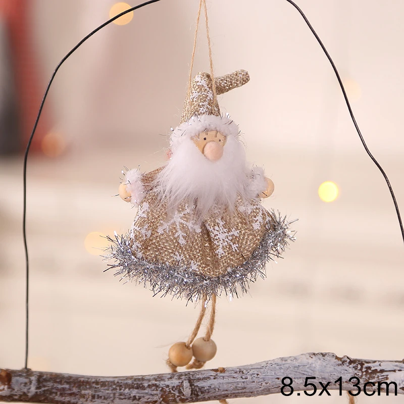 0143-Gold Santa Год Рождественский Ангел-девочка мальчик куклы орнамент с рождественской елкой Noel рождественские украшения для дома Kerst Navidad детский подарок - Цвет: 0143-Gold Santa