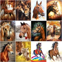 gatyztory painting by numbers animal hand painted painting art drawing on canvas gift diy coloring by number horse home decor