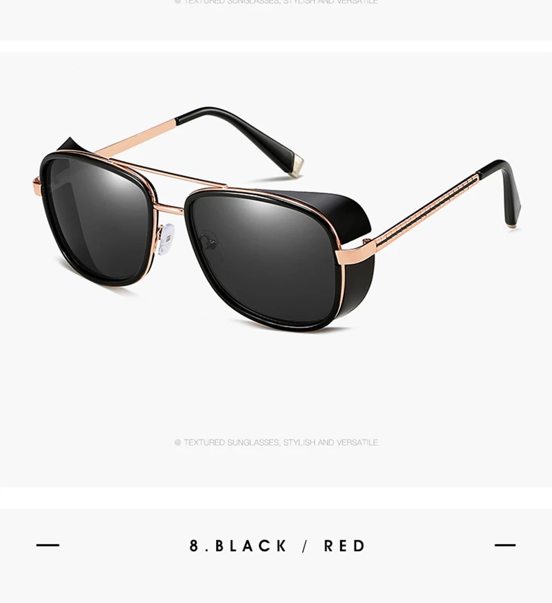 Psacss Vintage PUNK Sunglasses Men Women Tony Stark Iron Man Fashion High Quality Sun Glasses For Driving Outdoor Gafas de sol