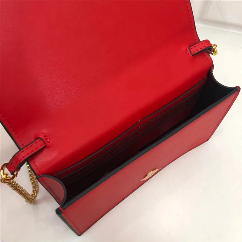 

for women 2021 new luxury Shoulder bag Red women's bag with cowhide flap High quality genuine leather Shoulder bag