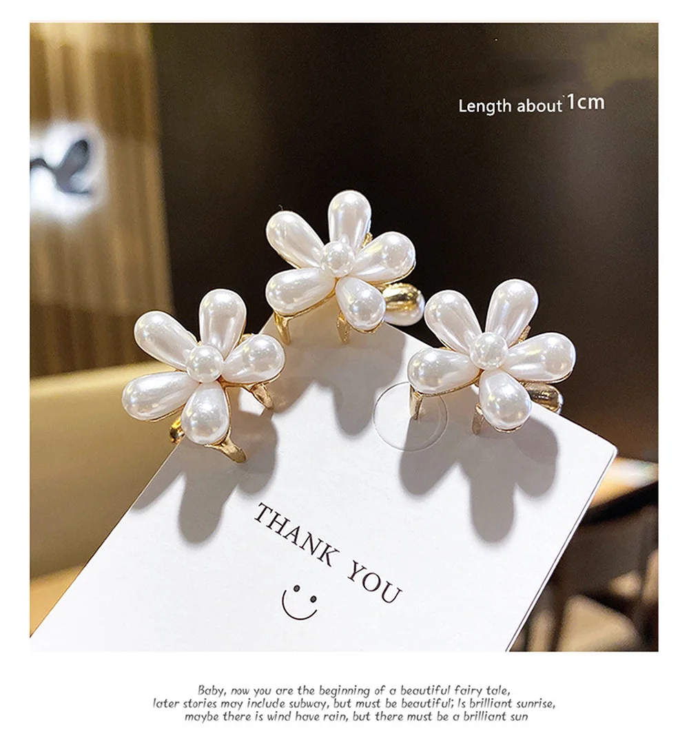 

Children's Small Catch Clip Small Pearl Floret Hairpin Princess Girl Hairpin Baby Headdress Girl Hair Accessory