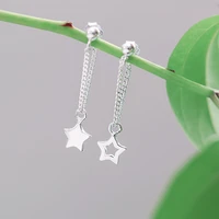 personality silver plated asymmetric star stud earrings for women elegant hollow out star wedding party jewelry accessories