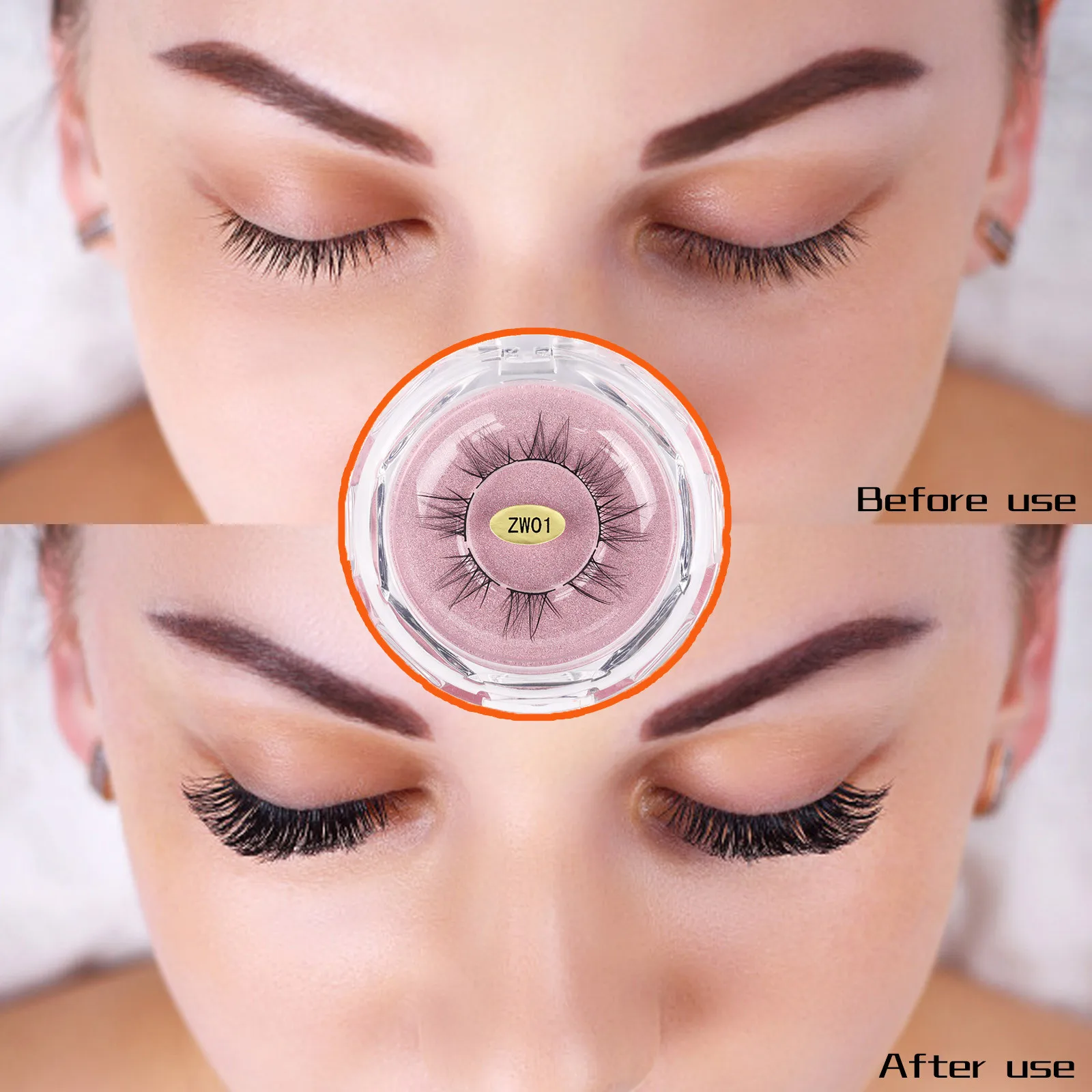 Трехмерные Накладные ресницы ручной работы с секциями и естественной