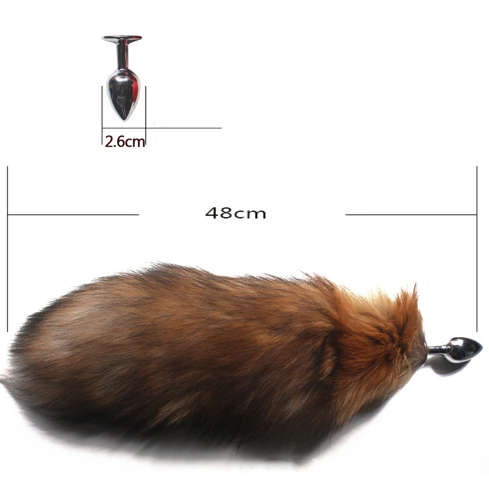 fox tail huge anal plug butt real hair sex toys for women men shop dog wolf masturbation device sexy |