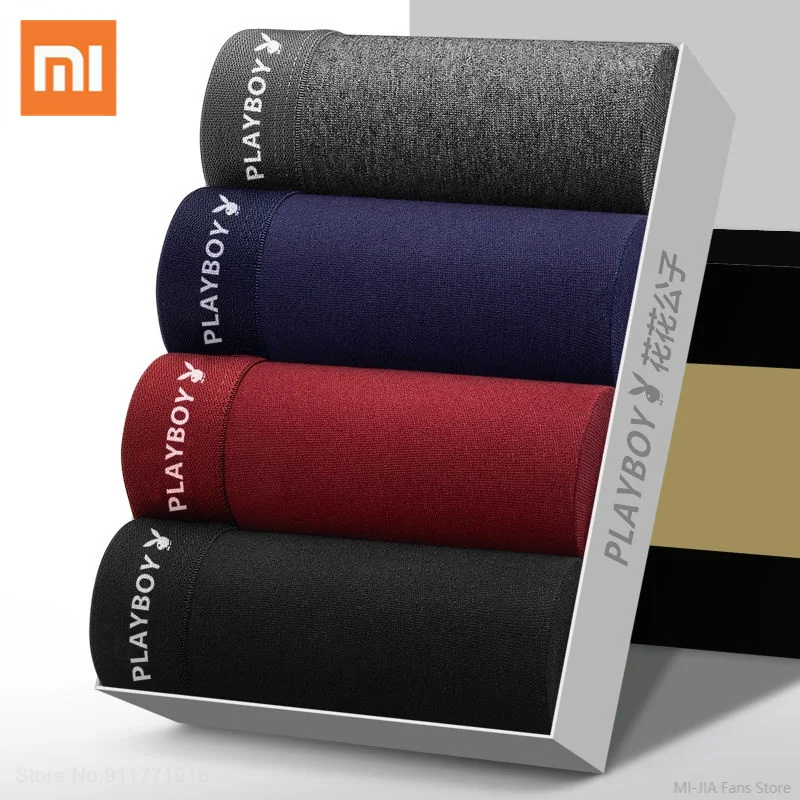 

Трусы-боксеры мужские Xiaomi Mijia, хлопковые, дышащие, антибактериальные, 4 шт./лот