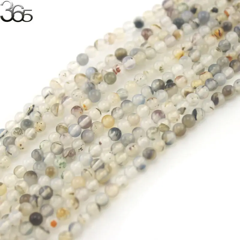 Бесплатная доставка 4 мм круглые драгоценные камни камень серый лист агата оникс