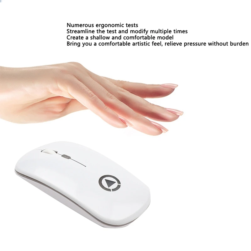 Беспроводная портативная мини-мышь 2 4G перезаряжаемая дышащая USB-мышь с