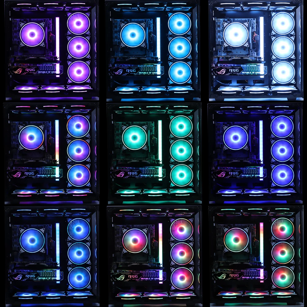 Wovibo 120mm Fan ARGB RGB Cooling Ventilador 6PIN Rainbow Computer Case Chassis Fans 12V Silent Adjust 12cm Aura Sync | Компьютеры и