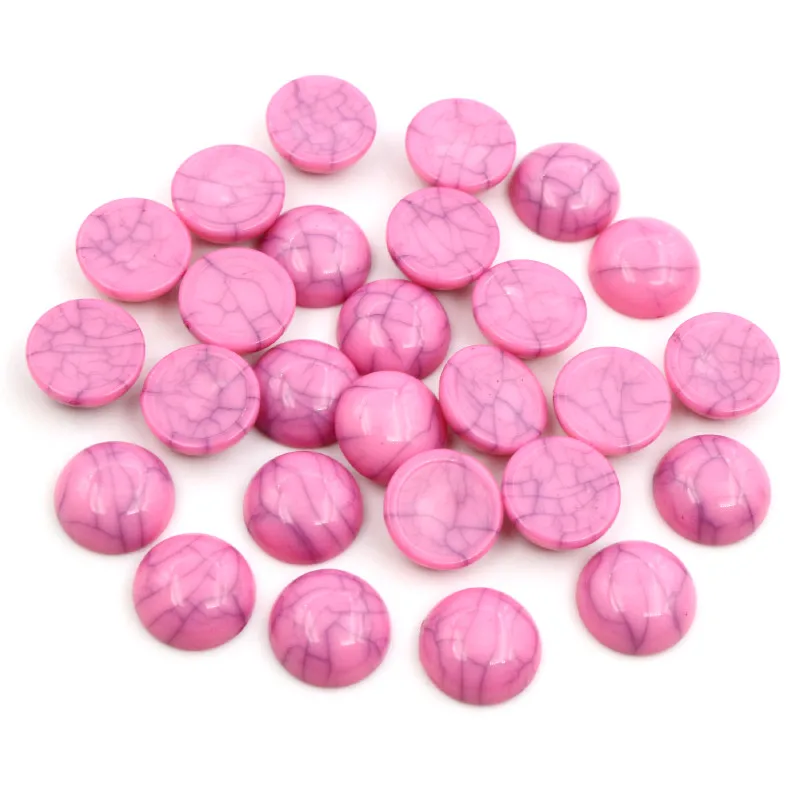 40pcs/lot 8mm 10mm 12mm Mix crack Colors Natural Cracked Style Flat back Resin Cabochons For Bracelet Earrings accessories images - 6