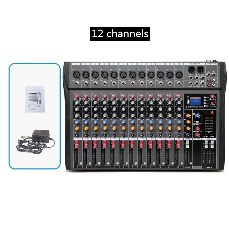 

8/12 Channel Sound Mixer Digital Microphone Console bluetooth Professional EU DJ Karaoke KTV Stage Bluetooth Audio USB Tuner MP3