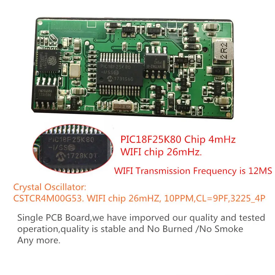 Автомобильный считыватель кодов ELM327 V1.5 WIFI 1PCB PIC18F25K80 10 шт. чип интерфейс OBD2