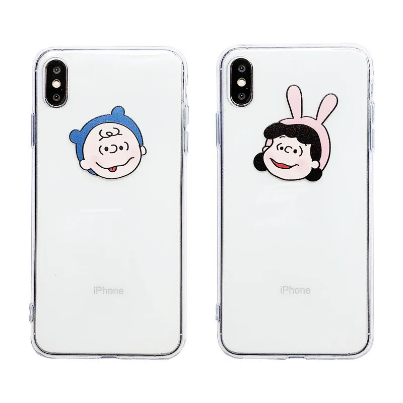 Японский kawaii Чарли коричневый пара чехол для телефона X XR XS Max Мягкий силиконовый