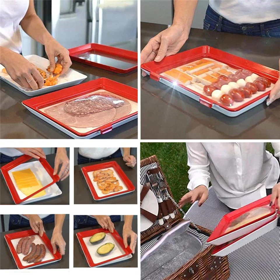 Творческий 4 Шт. Силиконовые Пищевой Saran Wrap Стрейч Многоразовые Свежие Печать