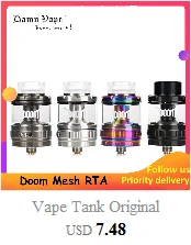 Dovpo Blotto RTA распылитель с 2/6 мл стеклянный пузырьковый/ULTEM пузырьковый бак 510 резьба 26 мм Диаметр Vape Танк против Dead Rabbit RTA