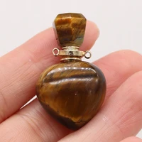 heart shaped pendant natural tiger eye stone perfume bottle pendant 23x36x11mm for jewelry making charm diy necklace accessories